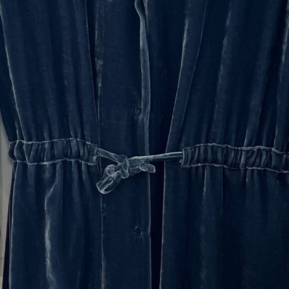 J.Jill Woman's Beautiful Teal Velvet/Valor Hooded Snap-Up Jacket Sz Med - Picture 9 of 10